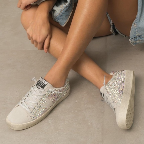 Miracle Miles Mi.iM Joann Lace up Rhinestone Suede Star Sneaker, Shoes - Size 6 - Picture 4 of 15